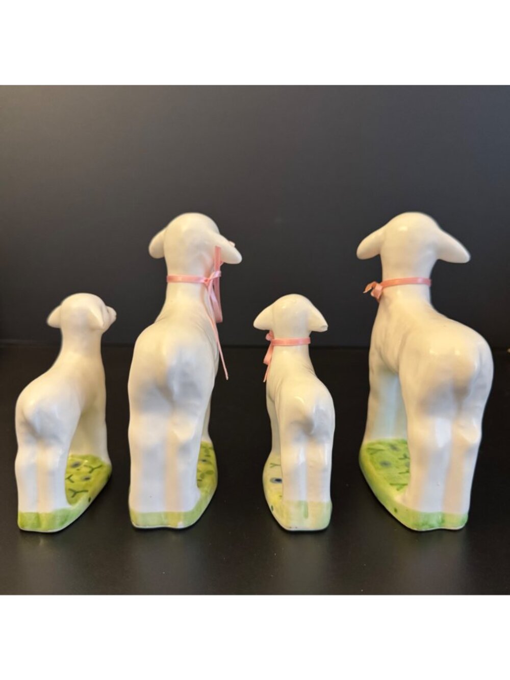 Vintage Dept 56 Sheep Lamb Family Figurines Set of 4 Farmhouse Made in Japan - Picture 9 of 14